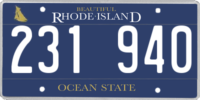 RI license plate 231940