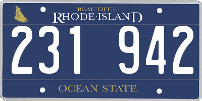 RI license plate 231942