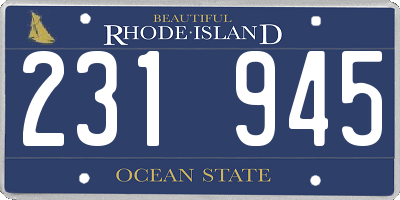 RI license plate 231945