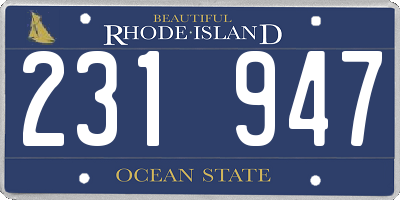 RI license plate 231947
