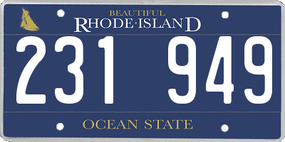 RI license plate 231949