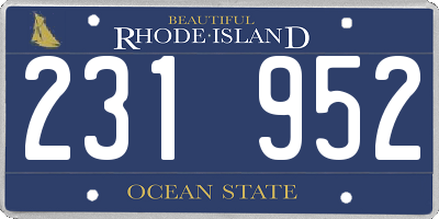 RI license plate 231952