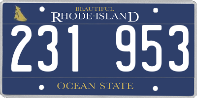 RI license plate 231953