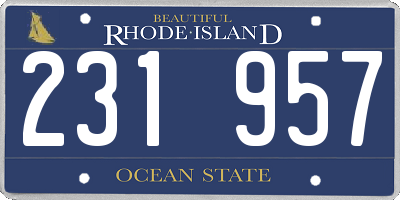 RI license plate 231957