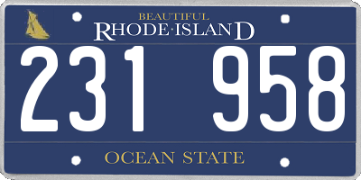 RI license plate 231958