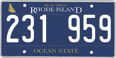 RI license plate 231959