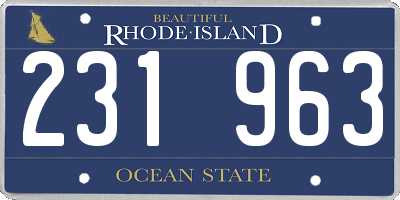 RI license plate 231963