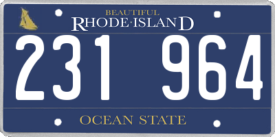 RI license plate 231964