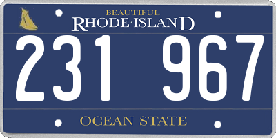 RI license plate 231967