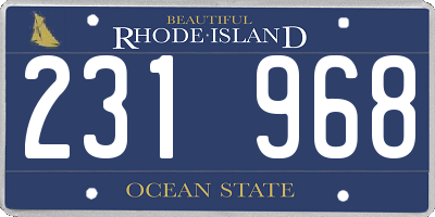 RI license plate 231968