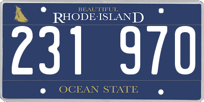 RI license plate 231970