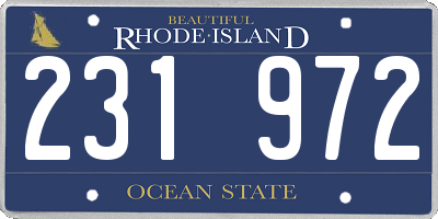 RI license plate 231972