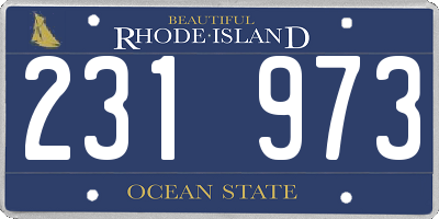 RI license plate 231973