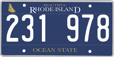 RI license plate 231978