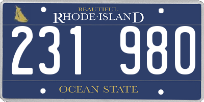 RI license plate 231980