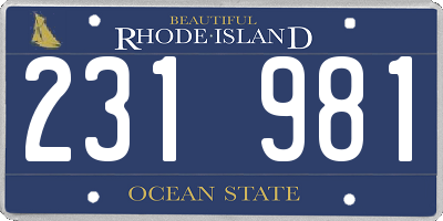 RI license plate 231981