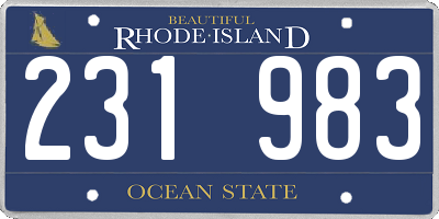 RI license plate 231983