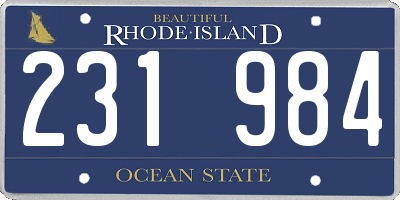 RI license plate 231984