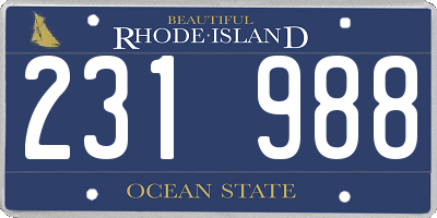 RI license plate 231988