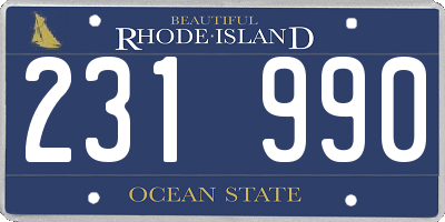 RI license plate 231990
