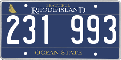 RI license plate 231993