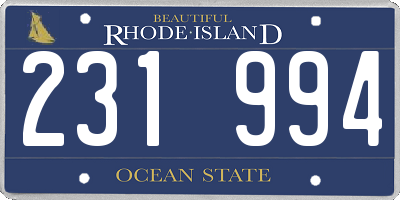 RI license plate 231994