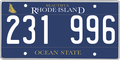 RI license plate 231996