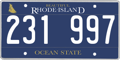 RI license plate 231997