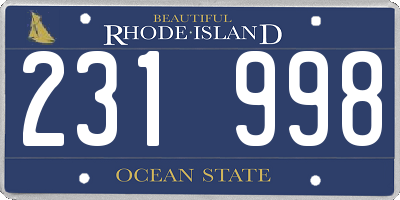 RI license plate 231998