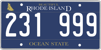 RI license plate 231999