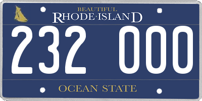 RI license plate 232000