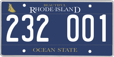 RI license plate 232001