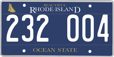 RI license plate 232004