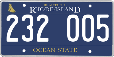 RI license plate 232005