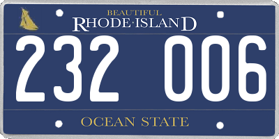 RI license plate 232006
