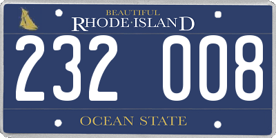 RI license plate 232008