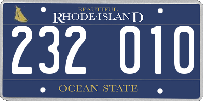 RI license plate 232010
