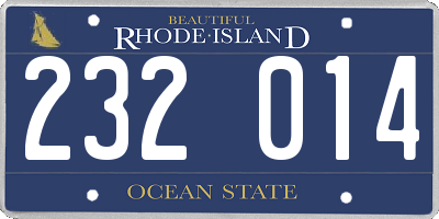 RI license plate 232014