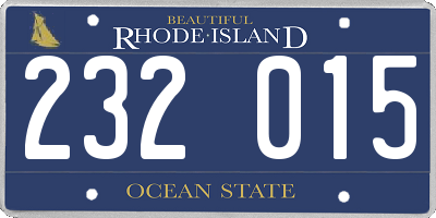 RI license plate 232015