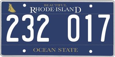 RI license plate 232017