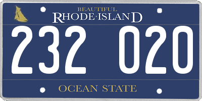 RI license plate 232020
