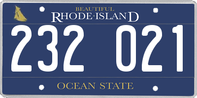 RI license plate 232021