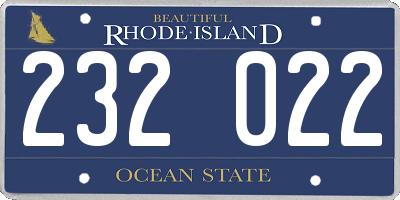 RI license plate 232022
