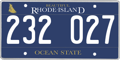 RI license plate 232027