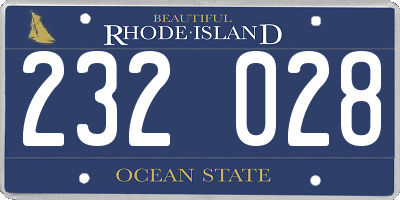 RI license plate 232028