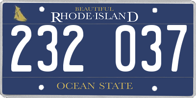 RI license plate 232037