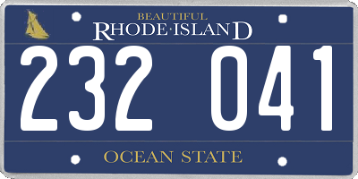 RI license plate 232041