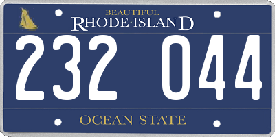 RI license plate 232044