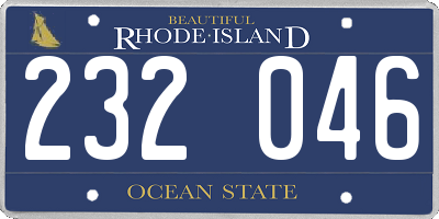 RI license plate 232046