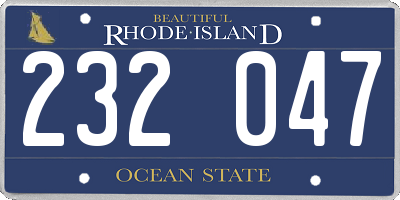 RI license plate 232047